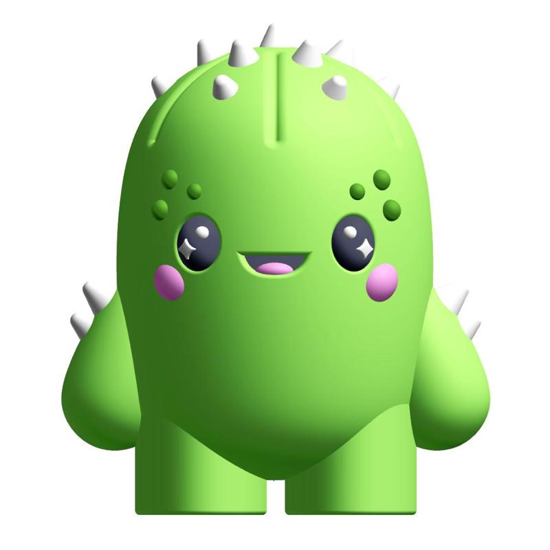 Creature Kin Prickles Figure – Cute Kawaii Cactus Art Toy STL