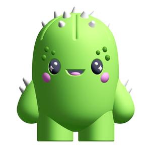Creature Kin Prickles Figure – Cute Kawaii Cactus Art Toy STL