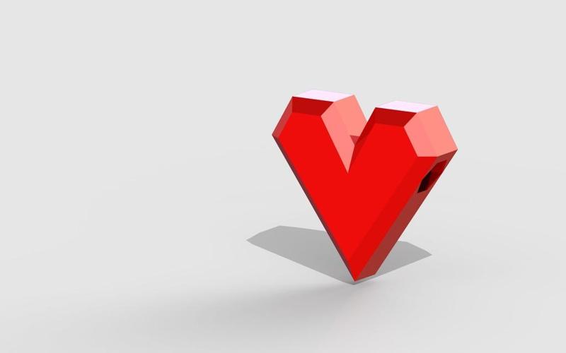 Low-poly Heart bead 