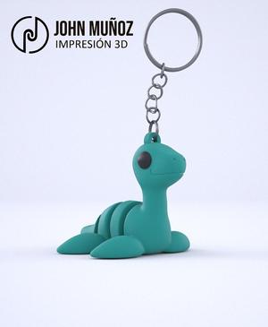 Nessie articulated keychain figure