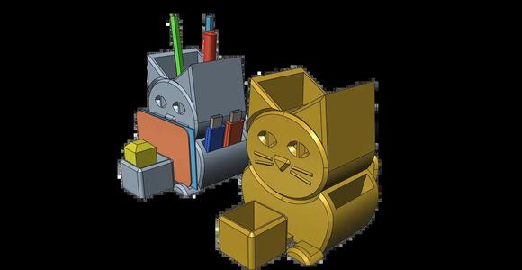 Pencil stand cat easy print tested   