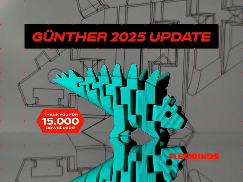 FlexiDinos Fünther the flexi Stegosaurus print in place articulated dinosaur (Günther 2025 update)   