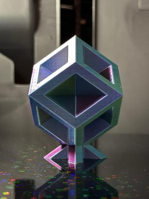 Rhombic Dodecahedron (Compartmentalized) with Attached Base