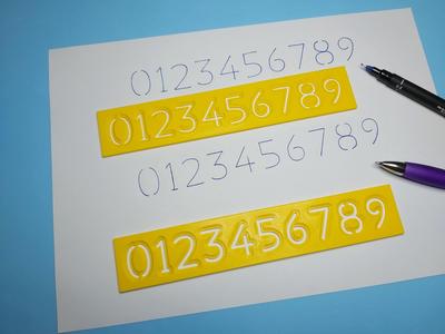 Numbers Stencil for a pen