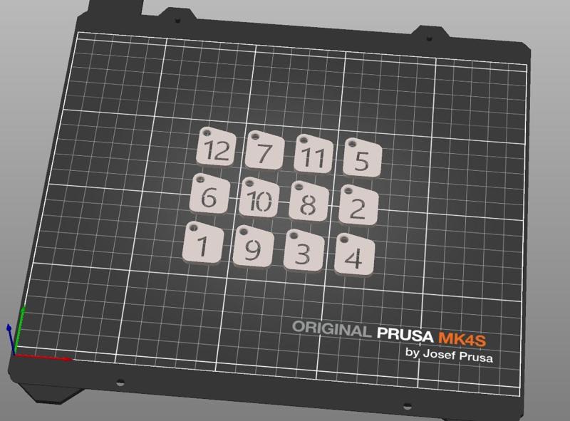 Numbering tags 1-12