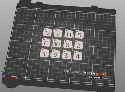 Numbering tags 1-12