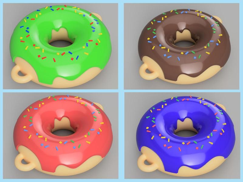 Iced Donut Keychain - With sprinkles!