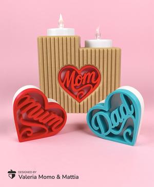 Heart Tea Light Holder, Mom & Dad Gift