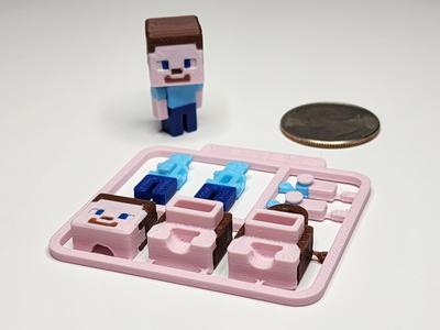 Minecraft-inspired Steve Mini Figure Kit /Keychain