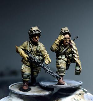 WW2 28mm US AIRBORNE LMG TEAM 1