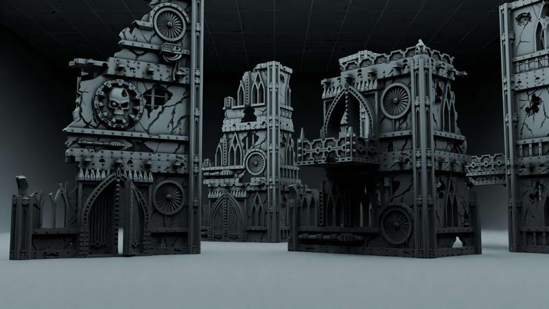 Imperial wargame ruins - Modular multipart pack (over 100 parts)