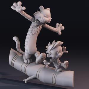 Free Calvin and Hobbes Fan Sculpt