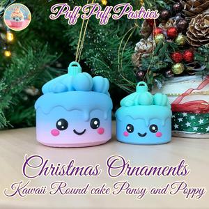Christmas Ornaments Kawaii Round cake Pansy and Poppy