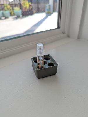 Gridfinity Cologne or Perfume Sample Size Spray Tube Holder (1x1)