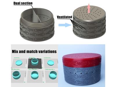 Fishing Bait Worms Container - Sections Ventilated