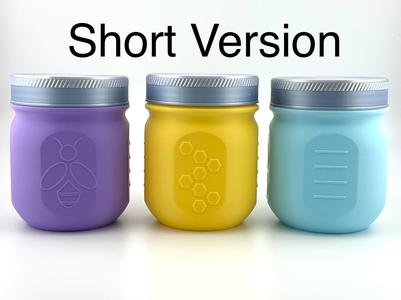 Short Mason Jar with Lid (Vase Mode)