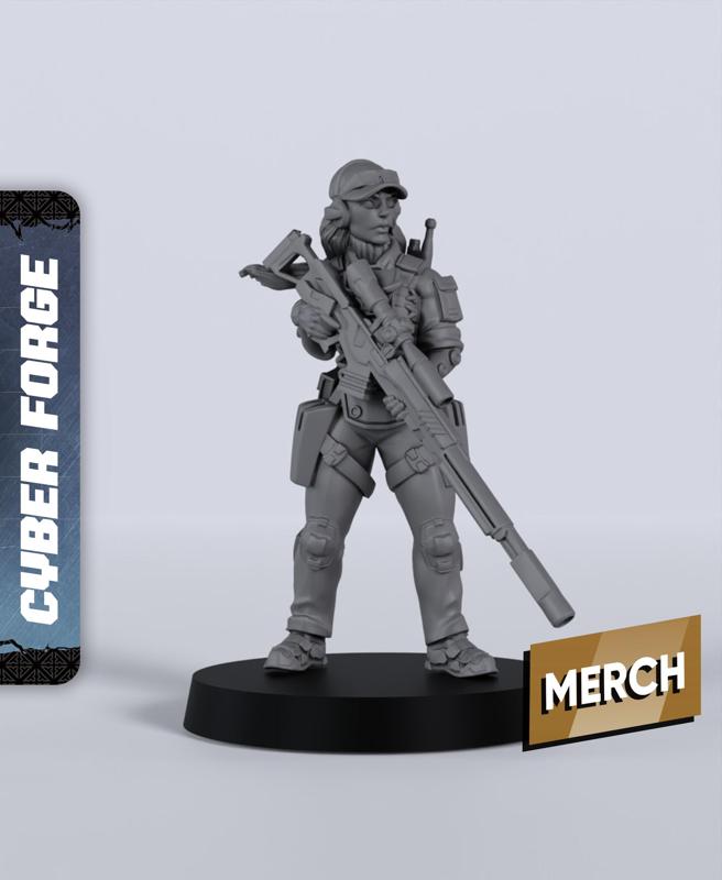 Lt. Nelly Furora - With Free Cyberpunk Warhammer - 40k Sci-Fi Gift Ideas for RPG and Wargamers