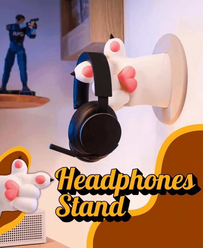 Cat Paw Wall-Mounted Headphones Holder