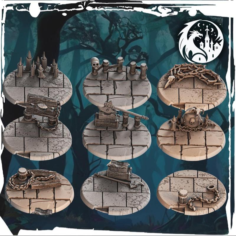 9 x Bases 25mm Dungeon