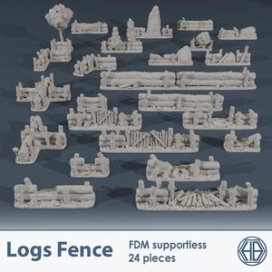 Wood Logs Fence
