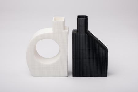 Ribbed Geometry Vases – Modern Decorative Set with Vertical Texture
