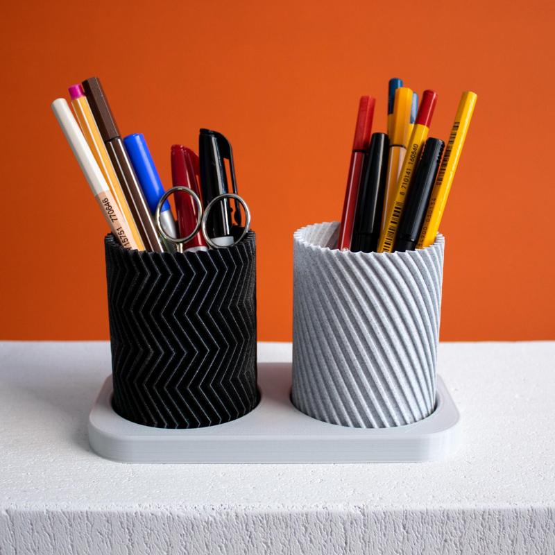  Desk Organizer Set, Twisted & Zigzag Pencil Cups | Vase Mode