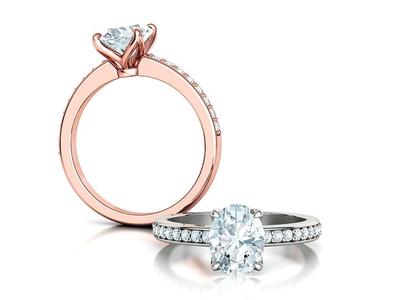 9x7 Oval Stone Engagement Solitaire Ring 4claw setting 3Dmodel