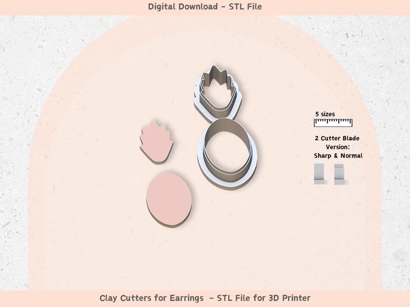 Boho 11 Clay Cutter for Polymer Clay | Digital STL File | Clay Tools | 5 Sizes Summer Clay Cutters