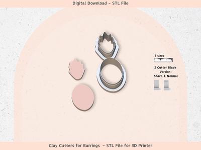 Boho 11 Clay Cutter for Polymer Clay | Digital STL File | Clay Tools | 5 Sizes Summer Clay Cutters