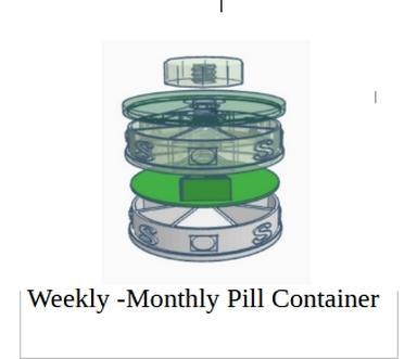 Pill Container - Weekly - Monthly - Stackable with Secret container
