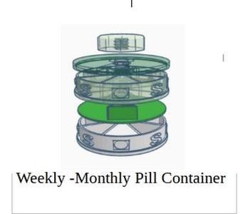Pill Container - Weekly - Monthly - Stackable with Secret container