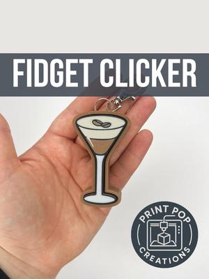 Expresso Martini Fidget Clicker Keychain- Print Pop Creations