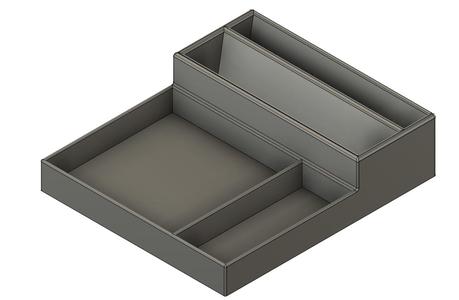 Tray for wallet, keys, belt, and name badge