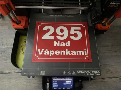 Číslo popisné vlastní text/ House number own text .f3d