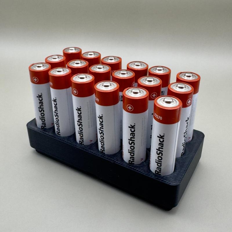 Battery bin AA y AAA 2 x 1 Gridfinity with and without lip