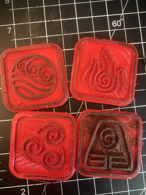 Avatar The Last Air Bender Element Symbols and White Lotus Stamps