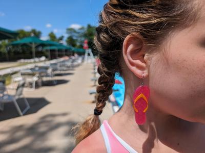 Flip Flop Sandal Summer Earring Set - Easy filament change two-tone design