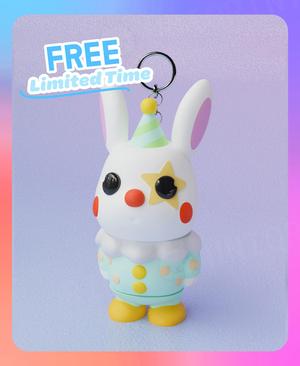 Articulated Bunny Clown Keychain (Single Color)