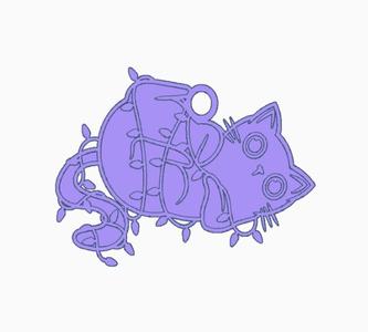 Multicolor Christmas Cat Earring 8.stl