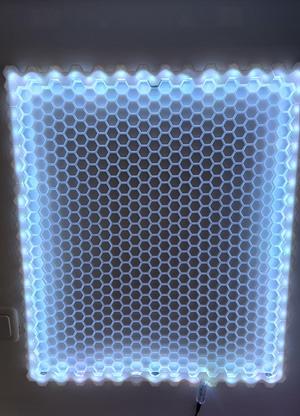 Honeycomb storage wall LED border