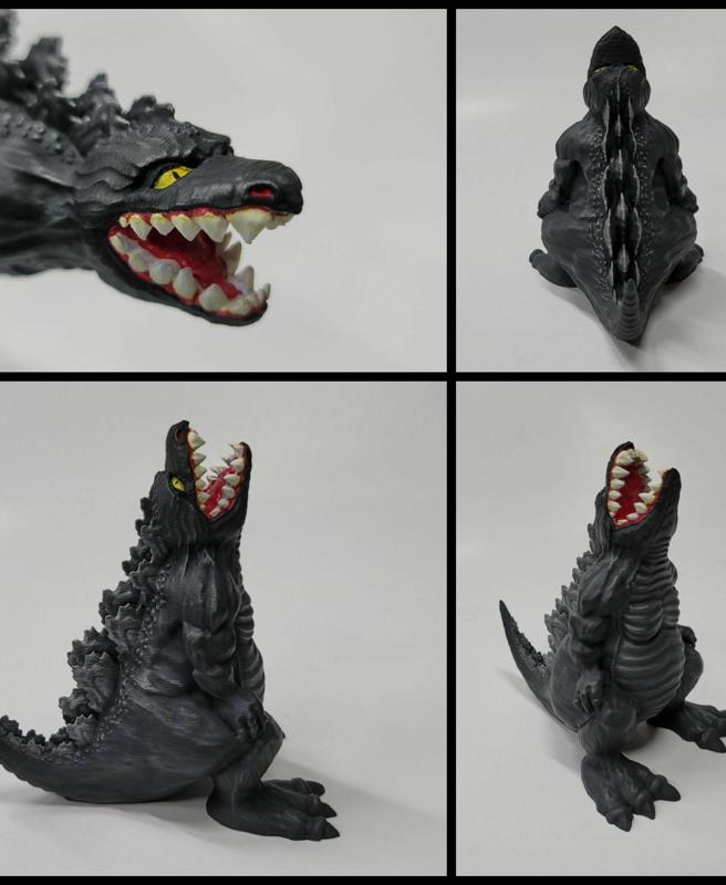 Chubby Godzilla Coin Bank and  Godzilla and Reptar Figures