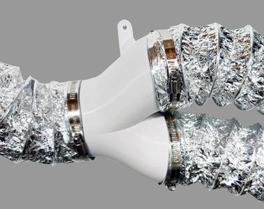 4 inch duct splitter (wall mounted 2 to 1 collector)