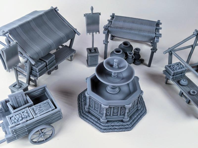 Print N' Roll: Medieval Town Square (Texture Roller and Terrain Set)
