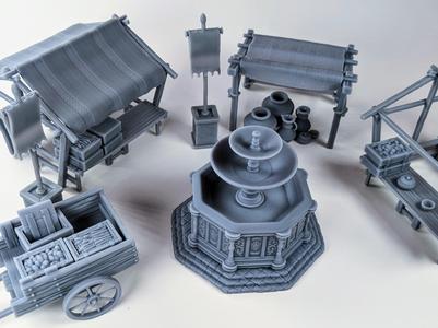 Print N' Roll: Medieval Town Square (Texture Roller and Terrain Set)