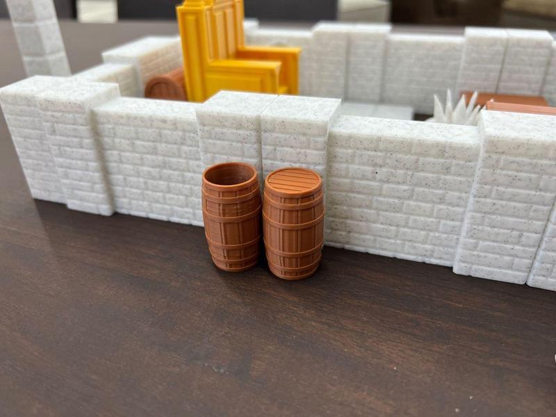 Tabletop gaming barrel - Open and Closed - Print in place