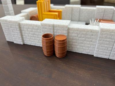 Tabletop gaming barrel - Open and Closed - Print in place