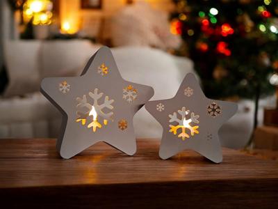 LED tea light, decorative stars "Twinkle Snowflakes"