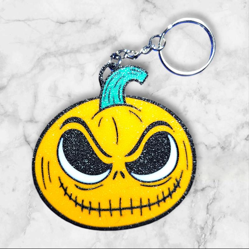 Jack Skellington Pumpkin Halloween Keychain