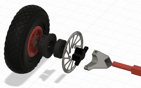 Disk brake for Handcrat. Bollerwagen Bremse
