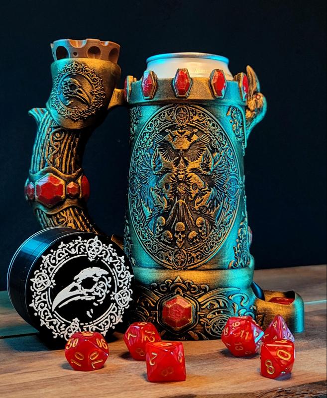 12oz Crow Queen  Can Cozy Dice Towers